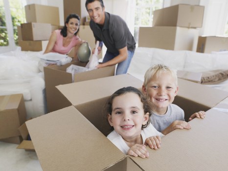 Removal van and boxes prepared for a Tottenham home move