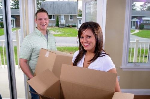 Tottenham office move preparation checklist with boxed equipment