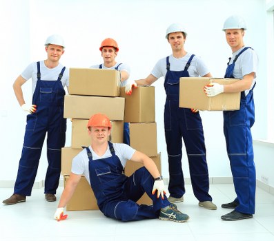Commercial office move with labelled equipment and desks