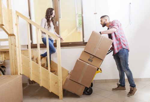 Securely arranged items inside a moving van